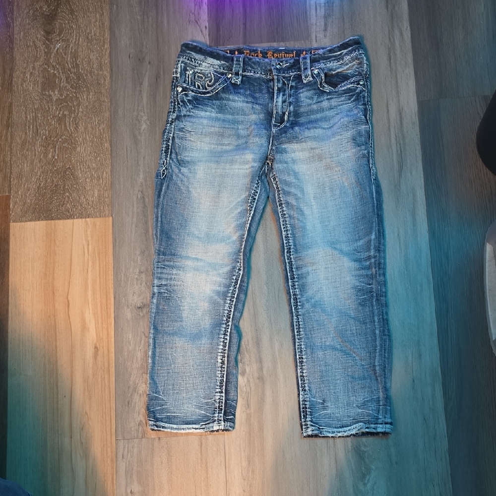 Rock Revival Light Blue Cropped Jeans